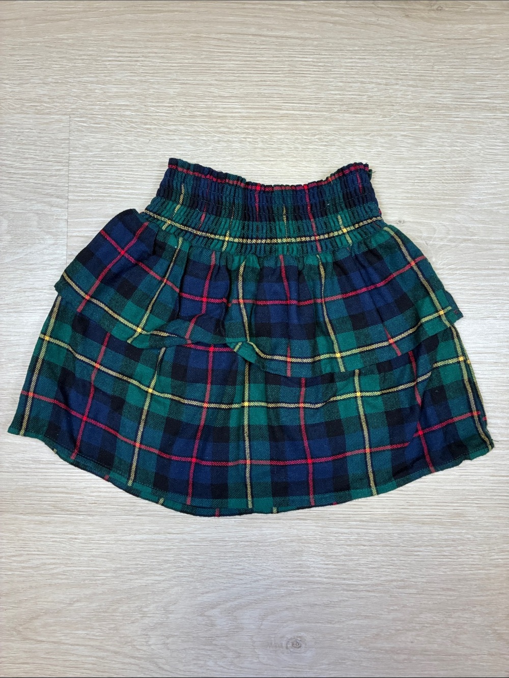 NEW Children’s Place Plaid Tiered Mini Skirt in Holiday Green